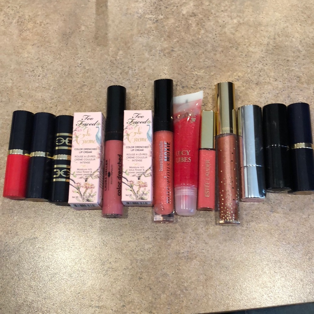 Lots of lipsticks and glosses